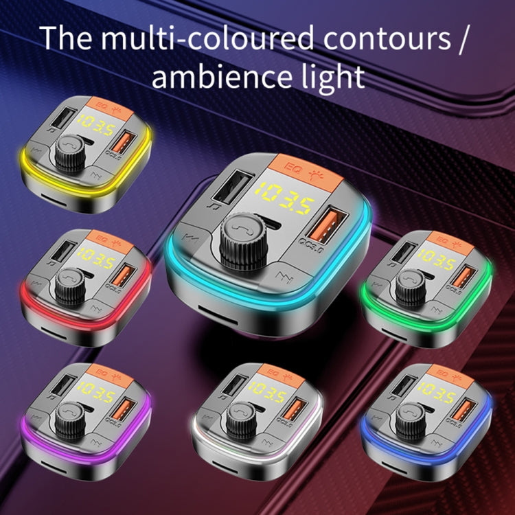 T832 Car Bluetooth FM Transmitter Colorful Light MP3 Player Powerful Quick Charger QC3.0 - Bluetooth Car Kits by PMC TechLife | Online Shopping South Africa | PMC TechLife