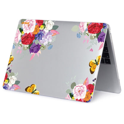 ENKAY Flower Series Pattern Laotop Protective Crystal Case For MacBook Pro 13.3 inch A1706 / A1708 / A1989 / A2159(Rose) - MacBook Pro Cases by ENKAY | Online Shopping South Africa | PMC Jewellery