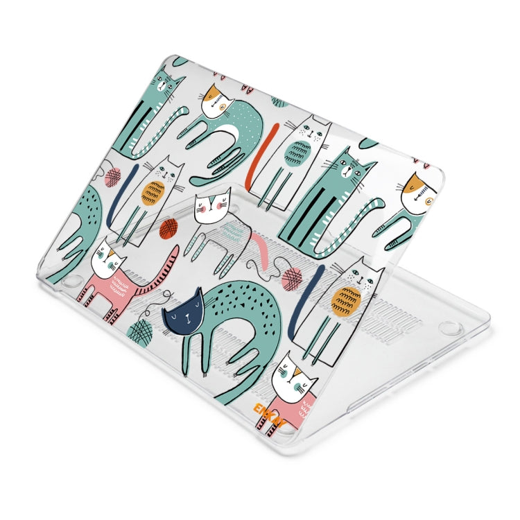 For MacBook Air 13.3 inch A1932 / A2179 / A2337 ENKAY Animal Series Pattern Laotop Protective Crystal Case(Thin Cat) - MacBook Air Cases by ENKAY | Online Shopping South Africa | PMC Jewellery