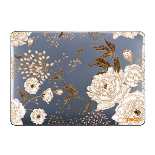 ENKAY Vintage Pattern Series Laotop Protective Crystal Case For MacBook Pro 14.2 inch A2442 (2021)(Golden Peony) - MacBook Pro Cases by ENKAY | Online Shopping South Africa | PMC Jewellery