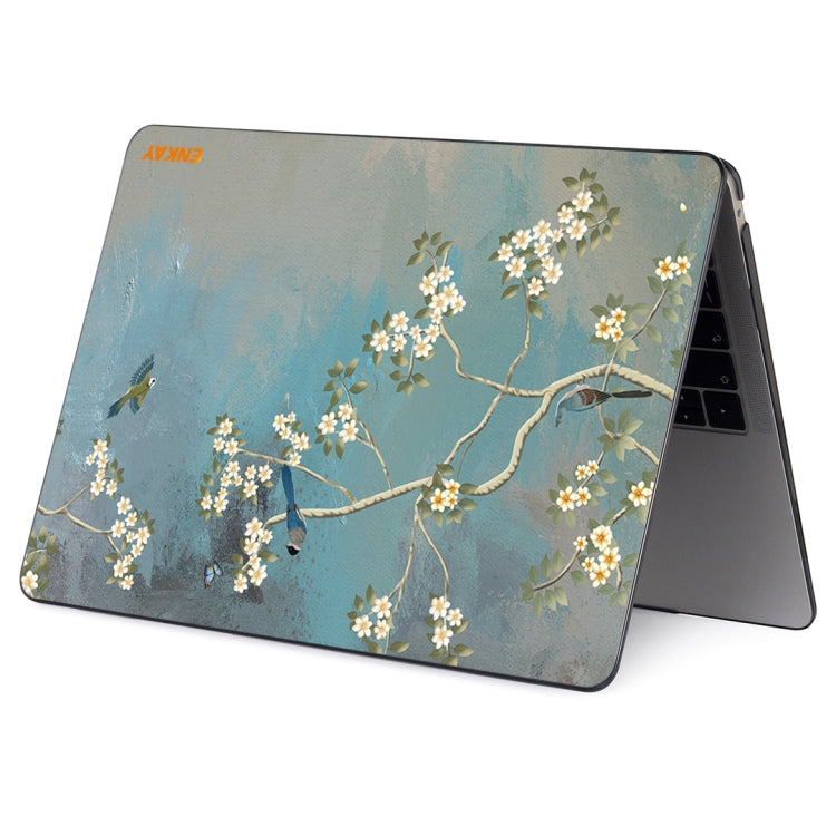 ENKAY Vintage Pattern Series Laotop Protective Crystal Case For MacBook Pro 16 inch A2141(Magnolia) - MacBook Pro Cases by ENKAY | Online Shopping South Africa | PMC Jewellery