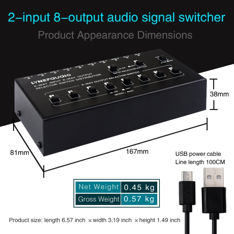 2 In 8 Out RCA Audio Frequency Signal Select Switch Distributor - free shipping - PMC TechLife - Order now!