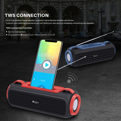 NewRixing NR903F TWS Portable Outdoor Bluetooth Speaker Support TF Card / FM(Blue) - Desktop Speaker by NewRixing | Online Shopping South Africa | PMC Jewellery | Buy Now Pay Later Mobicred