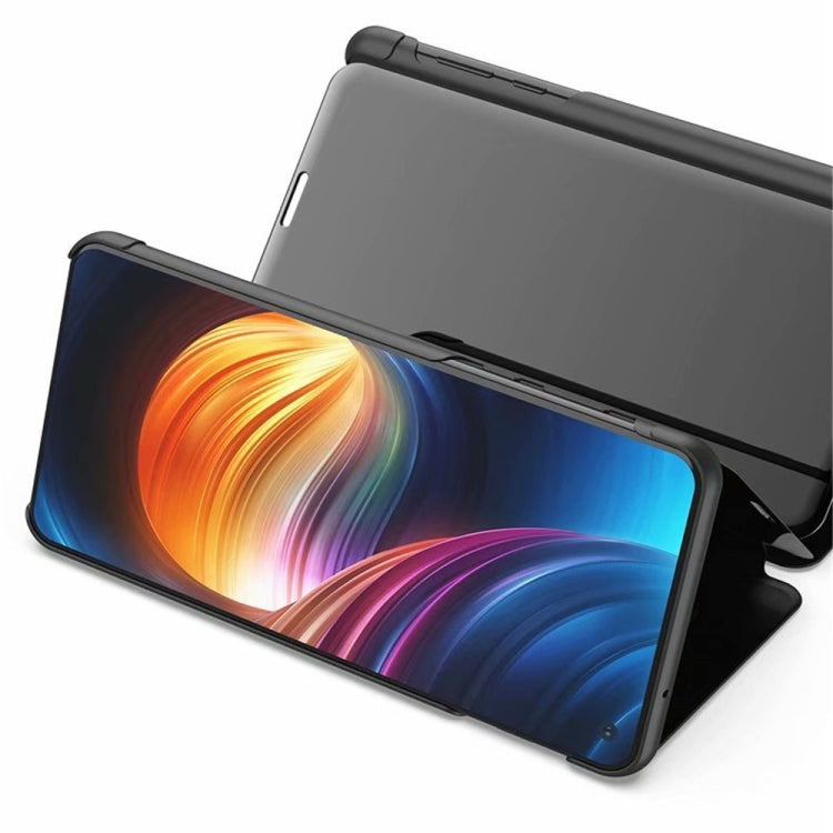 For Samsung Galaxy A13 4G Plated Mirror Horizontal Flip Leather Case with Holder(Black) - free shipping - PMC TechLife - Order now!