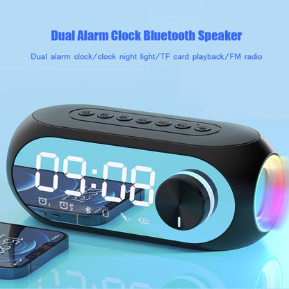 AEC S8 Alarm Clock Bluetooth Speakers with LED Light Support TF / FM(Black) - Desktop Speaker by AEC | Online Shopping South Africa | PMC Jewellery