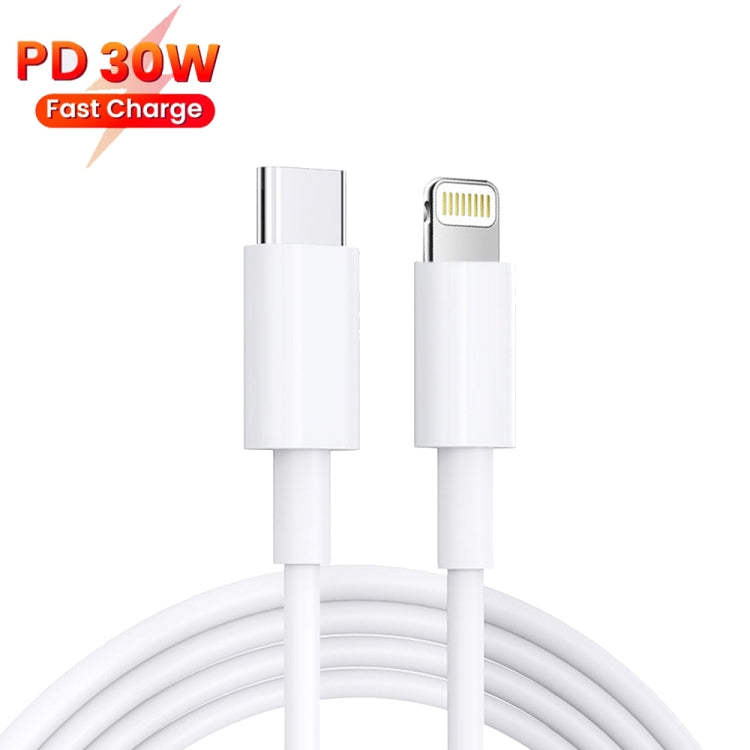 PD 35W Dual USB-C / Type-C Ports Charger with 1m Type-C to 8 Pin Data Cable, EU Plug - USB Charger by PMC Jewellery | Online Shopping South Africa | PMC Jewellery