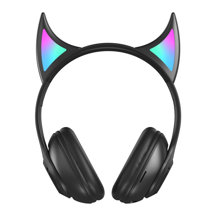 STN25 Devil Ear RGB Light Wireless Music Headset For Children with Mic(Black) - Headset & Headphone by PMC Jewellery | Online Shopping South Africa | PMC Jewellery