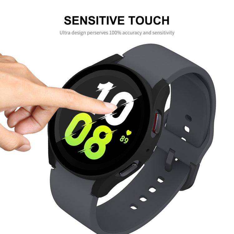 For Samsung Galaxy Watch5 44mm ENKAY Hat-Prince Full Coverage PC Frame + 9H Tempered Glass Case(Black) - Watch Cases by ENKAY | Online Shopping South Africa | PMC Jewellery | Buy Now Pay Later Mobicred