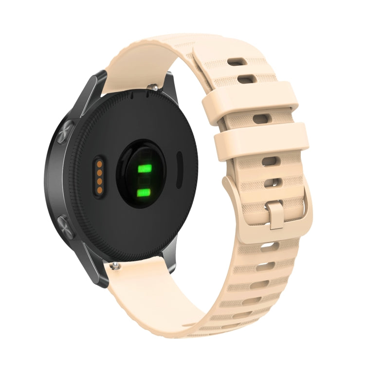 Compatible with Garmin Vivoactive 4S 18mm Wavy Dotted Solid-Color Silicone Watch Band(Starlight Color) - Watch Bands by PMC TechLife | Online Shopping South Africa | PMC TechLife | Buy Now Pay Later Mobicred