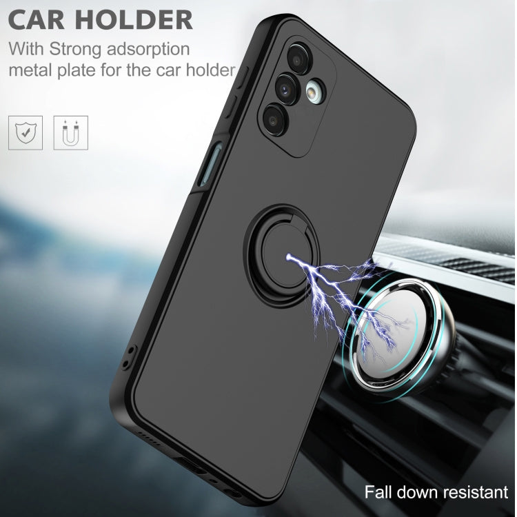 Ring Kickstand Silicone Phone Case For Samsung Galaxy A14 5G(Black) - Galaxy Phone Cases by PMC Jewellery | Online Shopping South Africa | PMC Jewellery