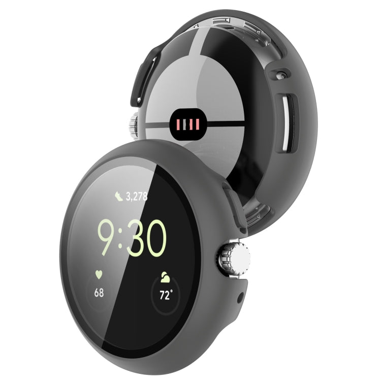 For Google Pixel Watch Tempered Glass Film PC Watch Case(Gray) - Watch Cases by PMC TechLife | Online Shopping South Africa | PMC TechLife | Buy Now Pay Later Mobicred