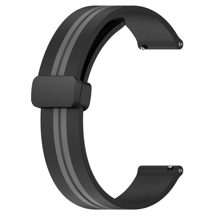 For Amazfit GTR 2e 22mm Folding Magnetic Clasp Silicone Watch Band(Black+Grey) - free shipping - PMC TechLife - Order now!