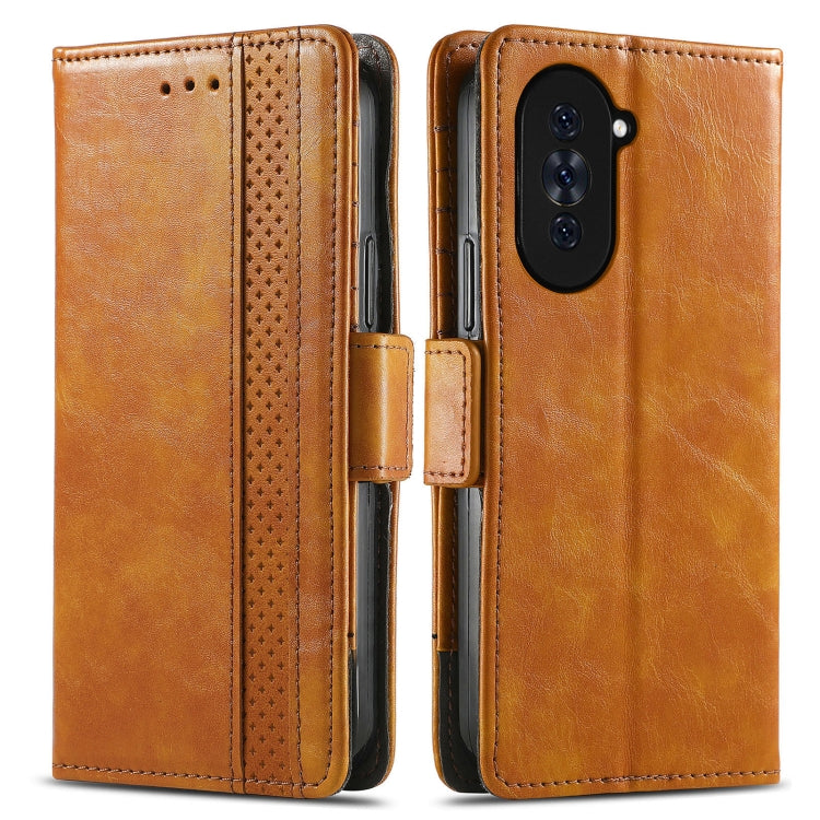 For Huawei  Nova 10 CaseNeoSplicing Dual Magnetic Buckle Leather Phone Case(Khaki) - Huawei Cases by PMC Jewellery | Online Shopping South Africa | PMC Jewellery