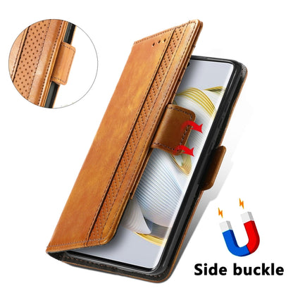 For Huawei  Nova 10 CaseNeoSplicing Dual Magnetic Buckle Leather Phone Case(Khaki) - Huawei Cases by PMC Jewellery | Online Shopping South Africa | PMC Jewellery