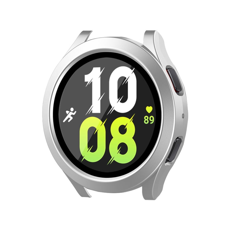 For Samsung Galaxy Watch4/5 40mm ENKAY Hat-Prince Waterproof Full Coverage PC Frame + 9H Tempered Glass Case(Bright Silver) - free shipping - PMC TechLife - Order now!
