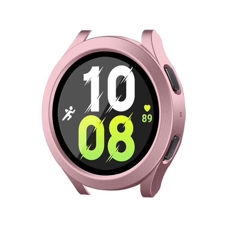 For Samsung Galaxy Watch4/5 40mm ENKAY Hat-Prince Waterproof Full Coverage PC Frame + 9H Tempered Glass Case(Pink) - Watch Cases by ENKAY | Online Shopping South Africa | PMC Jewellery | Buy Now Pay Later Mobicred