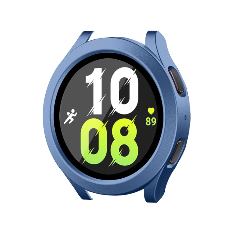 For Samsung Galaxy Watch4/5 44mm ENKAY Hat-Prince Waterproof Full Coverage PC Frame + 9H Tempered Glass Case(Grey Blue) - Watch Cases by ENKAY | Online Shopping South Africa | PMC Jewellery | Buy Now Pay Later Mobicred