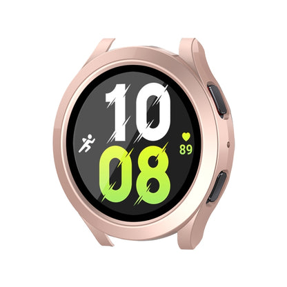 For Samsung Galaxy Watch4/5 44mm ENKAY Hat-Prince Waterproof Full Coverage PC Frame + 9H Tempered Glass Case(Rose Gold) - Watch Cases by ENKAY | Online Shopping South Africa | PMC Jewellery | Buy Now Pay Later Mobicred