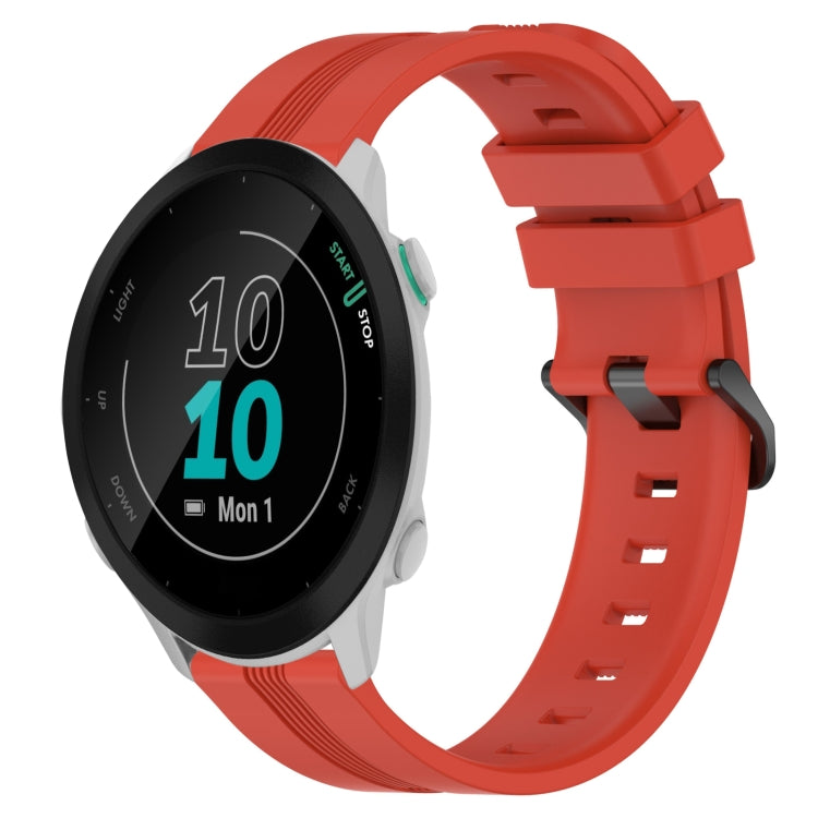 Compatible with Garmin Compatible witherunner 158 20mm Concave Striped Slicone Watch Band(Red) - free shipping - PMC TechLife - Order now!