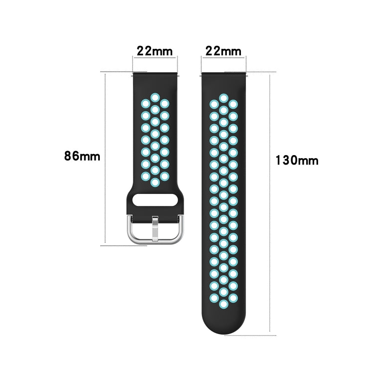 For Xiaomi Watch S2 46mm 22mm Perforated Breathable Sports Silicone Watch Band(Black+Pink) - Smart Wear by PMC Jewellery | Online Shopping South Africa | PMC Jewellery