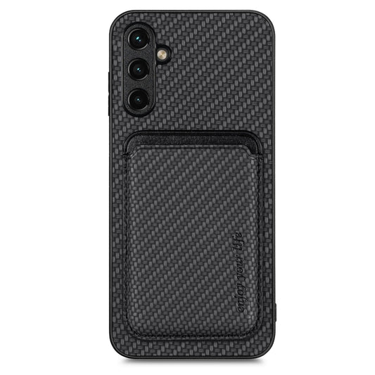 For Samsung Galaxy A54 5G Carbon Fiber Leather Card Magsafe Magnetic Phone Case(Black) - Galaxy Phone Cases by PMC Jewellery | Online Shopping South Africa | PMC Jewellery