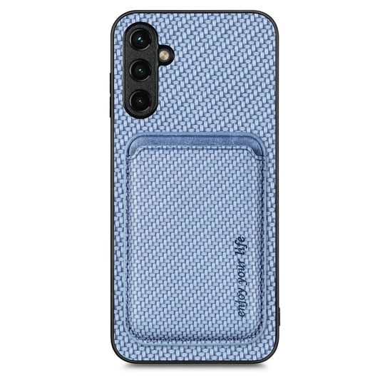 For Samsung Galaxy A54 5G Carbon Fiber Leather Card Magsafe Magnetic Phone Case(Blue) - Galaxy Phone Cases by PMC Jewellery | Online Shopping South Africa | PMC Jewellery