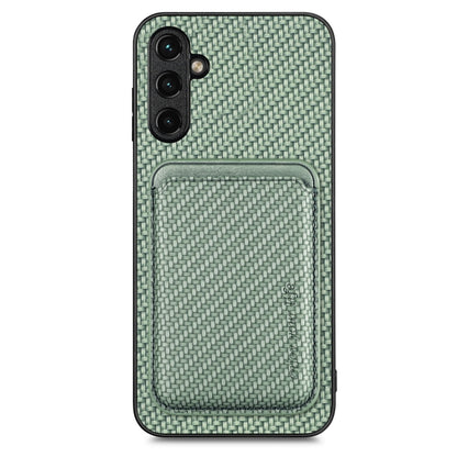 For Samsung Galaxy A34 5G Carbon Fiber Leather Card Magsafe Magnetic Phone Case(Green) - Galaxy Phone Cases by PMC Jewellery | Online Shopping South Africa | PMC Jewellery