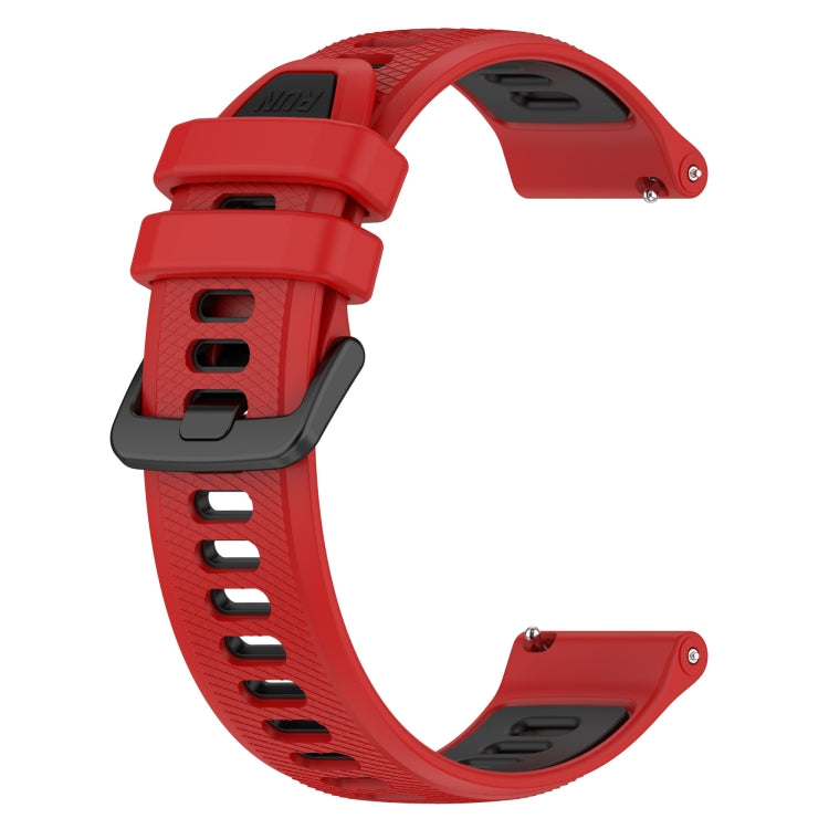 For Garmin Forerunner 265S 18mm Sports Two-Color Silicone Watch Band(Red+Black) - Smart Wear by PMC Jewellery | Online Shopping South Africa | PMC Jewellery