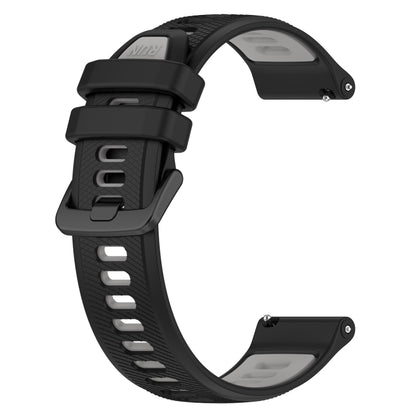 For Garmin Vivoactive 4S 18mm Sports Two-Color Silicone Watch Band(Black+Grey) -  by PMC Jewellery | Online Shopping South Africa | PMC Jewellery