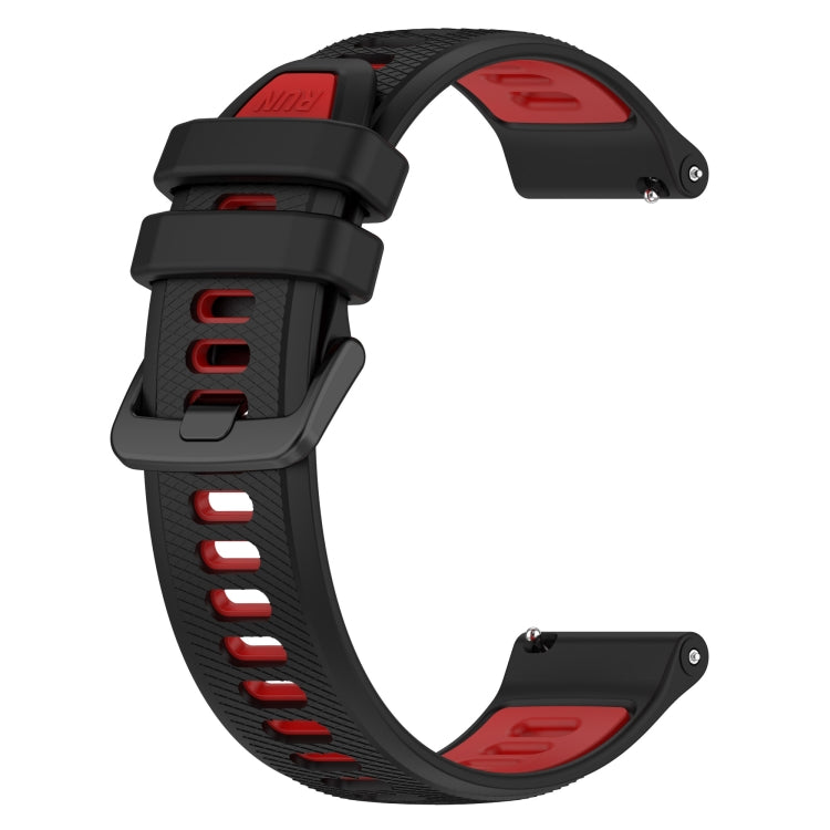 For Garmin Approach S40 20mm Sports Two-Color Silicone Watch Band(Black+Red) - Smart Wear by PMC Jewellery | Online Shopping South Africa | PMC Jewellery