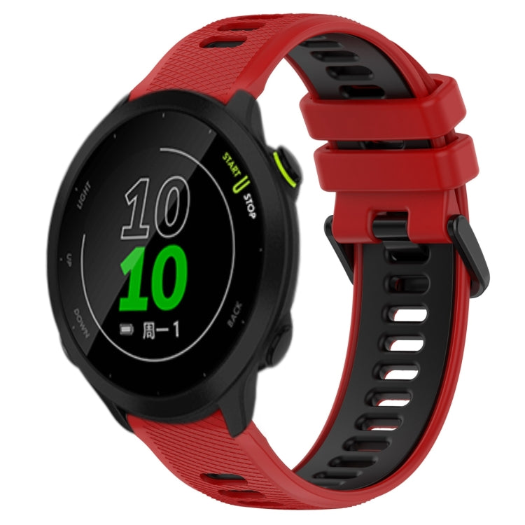 For Garmin Forerunner 158 20mm Sports Two-Color Silicone Watch Band(Red+Black) - Smart Wear by PMC Jewellery | Online Shopping South Africa | PMC Jewellery