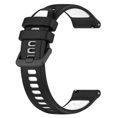 For Garmin Forerunner 645 20mm Sports Two-Color Silicone Watch Band(Black+White) - Smart Wear by PMC Jewellery | Online Shopping South Africa | PMC Jewellery