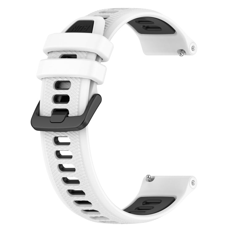 For Huawei Watch GT2 42mm 20mm Sports Two-Color Silicone Watch Band(White+Black) - Smart Wear by PMC Jewellery | Online Shopping South Africa | PMC Jewellery