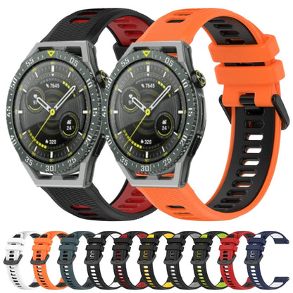 For Honor Watch GS 3i 22mm Sports Two-Color Silicone Watch Band(Olive Green+Black) - Smart Wear by PMC Jewellery | Online Shopping South Africa | PMC Jewellery