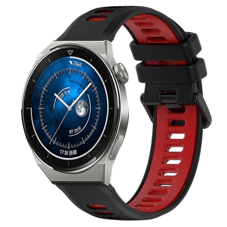 For Huawei Watch GT3 Pro 46mm 22mm Sports Two-Color Silicone Watch Band(Black+Red) - Smart Wear by PMC Jewellery | Online Shopping South Africa | PMC Jewellery