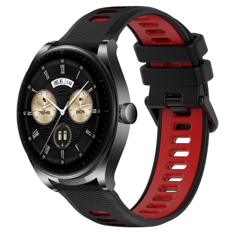 For Huawei Watch Buds 22mm Sports Two-Color Silicone Watch Band(Black+Red) - Smart Wear by PMC Jewellery | Online Shopping South Africa | PMC Jewellery