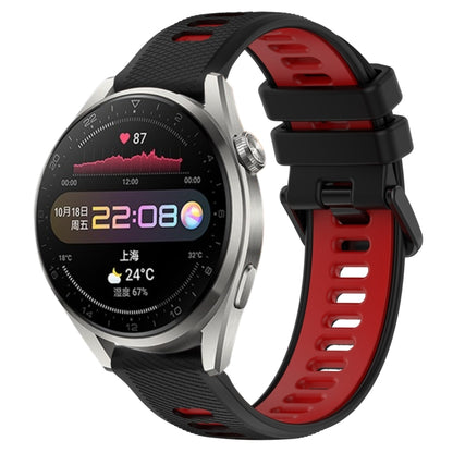 For Huawei Watch 3 Pro 22mm Sports Two-Color Silicone Watch Band(Black+Red) -  by PMC Jewellery | Online Shopping South Africa | PMC Jewellery