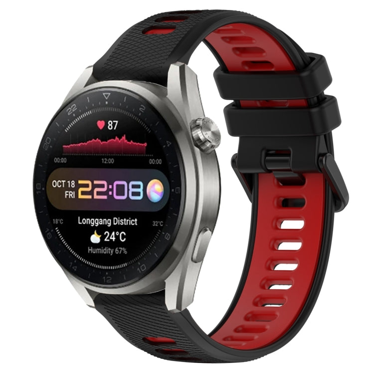 For Huawei Watch 3 Pro New 22mm Sports Two-Color Silicone Watch Band(Black+Red) - Smart Wear by PMC Jewellery | Online Shopping South Africa | PMC Jewellery
