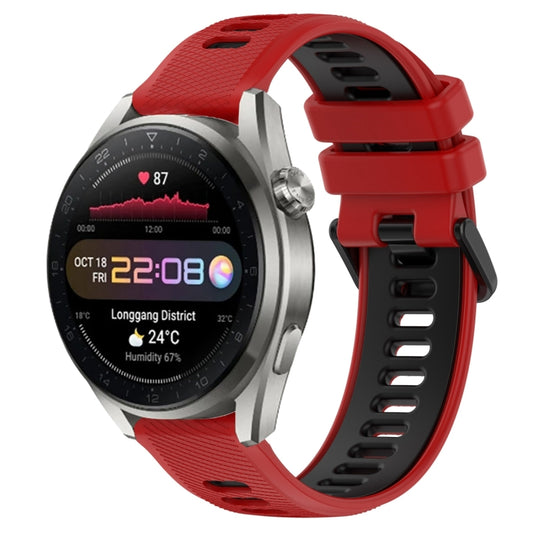 For Huawei Watch 3 Pro New 22mm Sports Two-Color Silicone Watch Band(Red+Black) - Smart Wear by PMC Jewellery | Online Shopping South Africa | PMC Jewellery