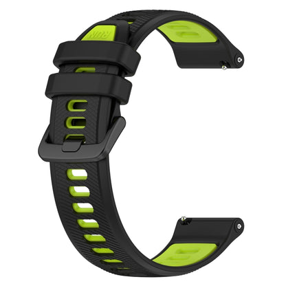 For Honor Watch GS 3i 22mm Sports Two-Color Silicone Watch Band(Black+Green) - Smart Wear by PMC Jewellery | Online Shopping South Africa | PMC Jewellery