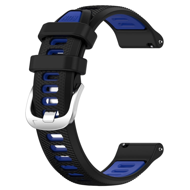 For Amazfit Pop Pro 22mm Cross Texture Two Color Silicone Steel Buckle Watch Band(Black+Blue) -  by PMC Jewellery | Online Shopping South Africa | PMC Jewellery