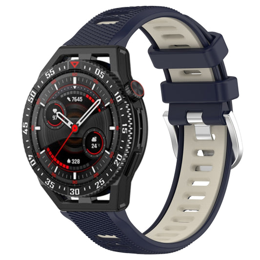 For Huawei Watch GT3 SE 22mm Sports Two-Color Steel Buckle Silicone Watch Band(Midnight Blue+Starlight) - Smart Wear by PMC Jewellery | Online Shopping South Africa | PMC Jewellery
