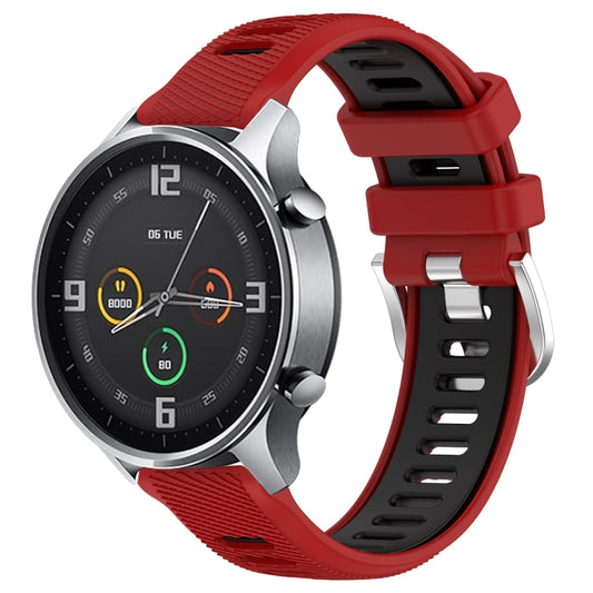 For Xiaomi MI Watch Sport 22mm Sports Two-Color Steel Buckle Silicone Watch Band(Red+Black) - Smart Wear by PMC Jewellery | Online Shopping South Africa | PMC Jewellery