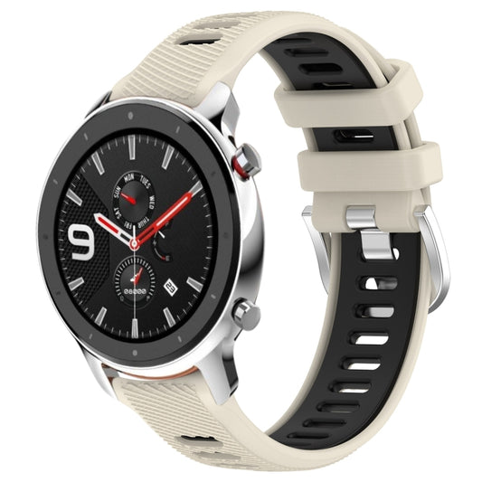 For Amazfit GTR 4 Pro 22mm Cross Texture Two Color Silicone Steel Buckle Watch Band(Starlight+Black) -  by PMC Jewellery | Online Shopping South Africa | PMC Jewellery