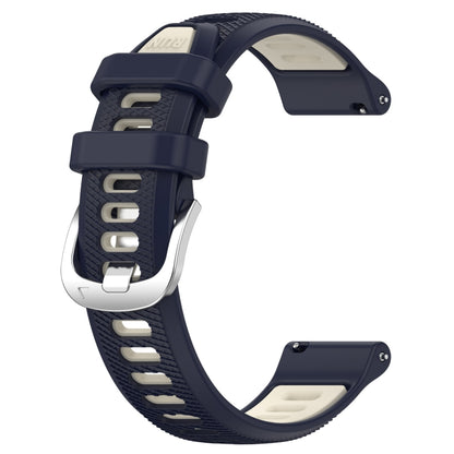 For Amazfit GTR 2e 22mm Cross Texture Two Color Silicone Steel Buckle Watch Band(Midnight Blue + Starlight) - Smart Wear by PMC Jewellery | Online Shopping South Africa | PMC Jewellery