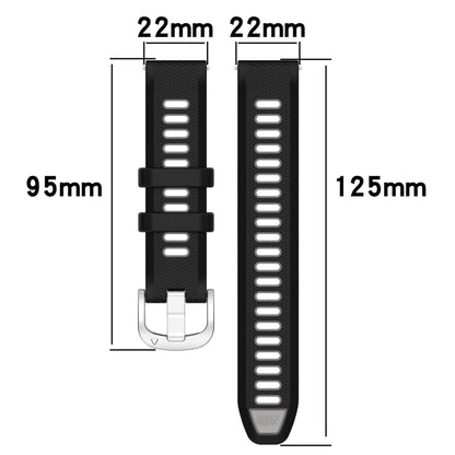 For Amazfit 3 22mm Cross Texture Two Color Silicone Steel Buckle Watch Band(Black+Grey) - Smart Wear by PMC Jewellery | Online Shopping South Africa | PMC Jewellery