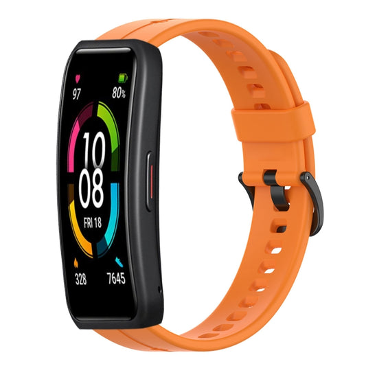 For Huawei Band 6 Solid Color Silicone Watch Band(Orange) - Smart Wear by PMC Jewellery | Online Shopping South Africa | PMC Jewellery