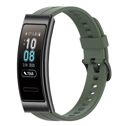 For Huawei Band 3 Solid Color Silicone Watch Band(Green) - Smart Wear by PMC Jewellery | Online Shopping South Africa | PMC Jewellery