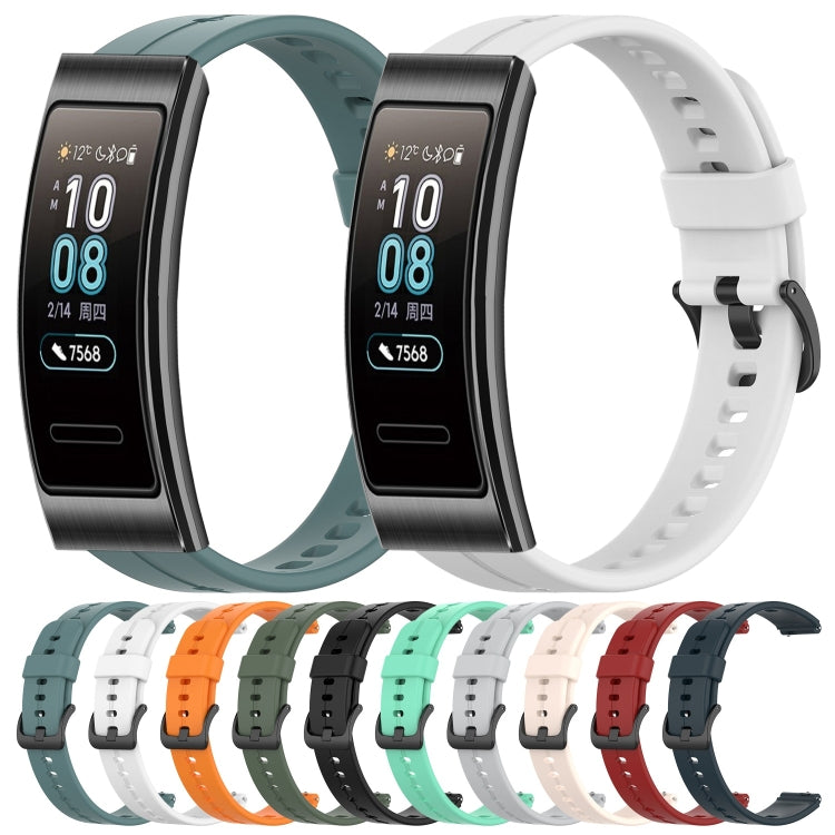 For Huawei Band 3 Solid Color Silicone Watch Band(Grey) - Smart Wear by PMC Jewellery | Online Shopping South Africa | PMC Jewellery