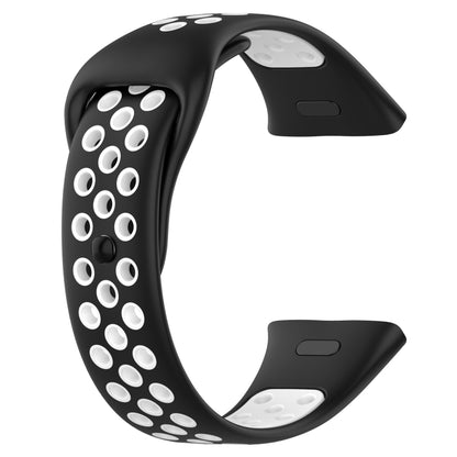 For Redmi Watch 3 Lite Sports Two-Color Silicone Watch Band(Black+White) - Smart Wear by PMC Jewellery | Online Shopping South Africa | PMC Jewellery